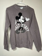 WALT DISNEY WORLD Sweatshirt Small Grey Vintage Mickey Mouse Autograph‎ Crewneck Photo 0