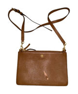 Tory Burch Crossbody Bag Womens Small Tan Fair Pebbled Leather Triple Zip Miller Photo 0