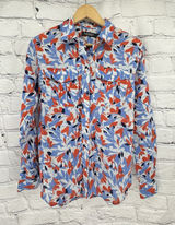 Lauren Ralph Lauren Top Women's S Cotton Voile Button Up Lightweight Preppy Photo 0