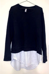 Women's Adidas Dual Layer Mesh French Terry Pullover Black White Size XL Photo 0
