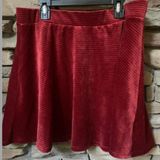 SO by Kohl’s Burgundy velvet skater skirt size L Photo 0