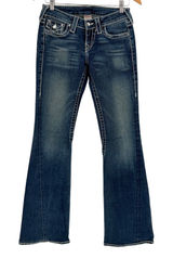 True Religion Disco Joey Big T Jeans Womens 26 Blue Flare Crystal‎ Embellish Y2K Photo 0