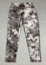 Gymshark Ori Leggings Womens XL Gray Cream Marble Print High Rise 7/8 Yoga Photo 0