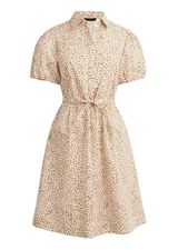 J.Crew Womens Brown Animal Print Short Sleeve Collared Mini Dress Size 4P Photo 0