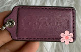 2" COACH Purple Fob Bag Charm Hang tag Hangtag Photo 0