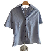 Women's Draper’s & Damon’s‎ Blue & White Striped Button Down - Nautical Photo 0