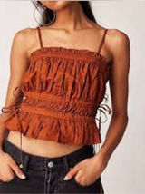Free People Gabby Tube Cropped Top - Terracotta -XSMALL - Removable Straps Photo 0