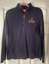 Lilly Pulitzer Annapolis Gold Embroidered Navy Popover Xs Photo 0