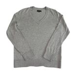 Quince Womens Organic Cotton Cashmere V-Neck Sweater M Grey SHWDC01 Ribbed Trim Photo 0