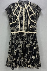 Free People Dress Woman's 10 Black & Cream Lace Short Boho Party Summer Photo 0
