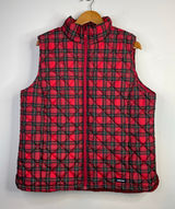 Lands End FeatherFree Quilted Insulated Puffer Vest Red Plaid Womens Plus 1X Photo 0