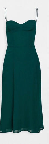 NEW Reformation Juliette emerald green midi Dress sz 10 Photo 0