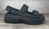 Crocs Skyline Platform Sandals Womens 9W Black Square Toe 360 Degree Comfort Photo 0