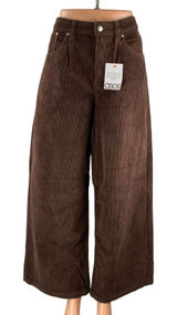 NEW ASOS Women's Brown Corduroy High Rise Wide Leg Baggy Trousers Pants Size 32 Photo 0