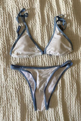 White and blue bikini Photo 0