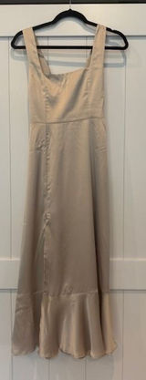 Mumu Weddings Champagne Square‎ Neck Maxi Dress Bridesmaid Cocktail Party Photo 0
