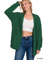Zenana‎ Long Sleeve Popcorn Sweater Cardigan with Pockets - Large Photo 0