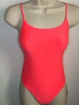 New Aerie Smoothez Neon Pink One-Piece Spaghetti Strap Bodysuit Photo 0