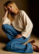SEZANE Manuela Jumper Cardigan Top Shirt Natural Size L Large Photo 0