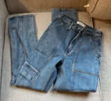Abercrombie & Fitch Cargo Style The 90’s Straight Ultra High Rise Blue Jeans Photo 0