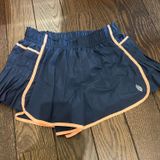 Navy Blue and Neon Orange Free People Movement Shorts Photo 0