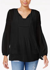 ✨ HP✨Tommy Hilfiger Sheer Split-Neck Top✨ Photo 0