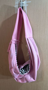 Pink Women’s Hobo Sling Dog Carrying Bag - Soft Fabric Shoulder Tote Photo 0