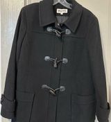 Michael Kors Women's Black Pea Coat with Toggle Closure 100 Wool Old Money 14 Photo 0