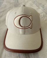Coach Canvas Signature Leather Trim Baseball Cap Hat Adjustable Photo 0