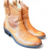 Frye Women’s Brown Leather Western Cowboy Ankle Boots Size 7 B Vintage Style Photo 0