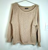 Women’s Beige Knit Sweater Fashion Size Large Long Sleeve Casual Pullover Photo 0