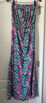 Lilly Pulitzer Marlisa Strapless Maxi Dress Behind the Gate Multicolor Medallion Photo 0