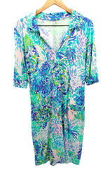 Lilly Pulitzer UPF 50+ Quincey Shell‎ Of A Party Polo Tennis Dress M Preppy Photo 0