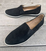 Naturalizer Bonnie Black Leather Perforated Slip On‎ Loafers WMNS 7.5 M Sneakers Photo 0