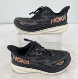 Hoka Women’s Clifton 9 Athletic Shoes Sneakers Black Rose Gold Size 8.5B READ Photo 0