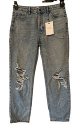 HIDDEN Los Angeles Bailey High Rise Boyfriend Jeans‎ Distressed Light Wash Sz 28 Photo 0