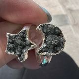 Druzy stone moon/star ring Photo 0