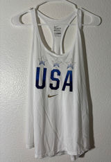 Nike Women's Size L The Tee Athletic Dri-Fit USA Match 3 Star Racerback Tank Top Photo 0