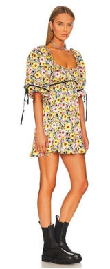 New For Love & Lemons Sylvia Puff Sleeve Mini Dress Size S Photo 0