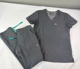 Figs Technical Scrubs Gray Top Pants Set Women's Size XSmall Photo 0