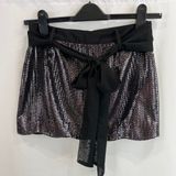 Faith Connexion Black Sequined Mini Skirt With Scalloped Hem‎ NWOT Photo 0