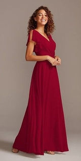 Morilee Women's Plus Size 22 Bridesmaid Dress 21667 Claret Red Short Flutter Slv Photo 0