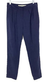 Anthropologie Daughters Of The Liberation Navy Blue Pleated‎ Tapered Pants High Rise 4 Tall Photo 0