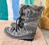 Columbia Waterproof Omni-Grip Tall Black Faux Fur Lace Up Winter Snow Boots 8 Photo 0