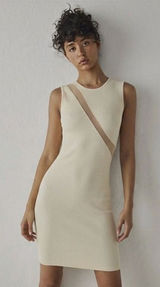 Intimately Free People Dress Womens XS/S Ivory Ribbed Mesh Bodycon Photo 0