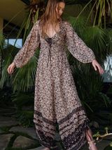 Free People Forever Timeless Soulmate Cut Out Boho Brown Jumpsuit S Photo 0