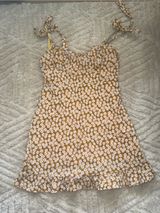 Princess Polly Yellow Floral Tie-Strap Mini Dress Photo 0