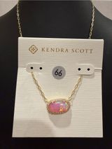Kendra Scott | Gold Plated & Pink Iridescent Opal Elisa Necklace | #66 Photo 0
