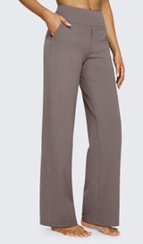 G4Free EverGoing Loose High-Waist Wide Leg Trousers‎ Taupe Technical Stretch XL Photo 0