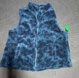 dip Nordic Extended Women's Blue Floral Fuzzed Fleece Vest Size 1X new Photo 0